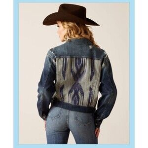 NWT ARIAT WOMEN'S CHIMAYO AZTEC & BURBANK DENIM JACKET XL